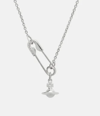 Collana con pendente a forma di spilla da balia