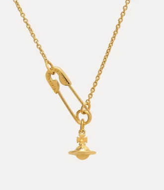 Collana con pendente a forma di spilla da balia