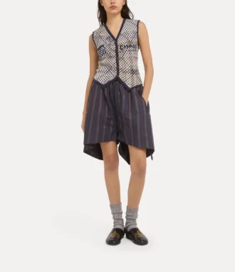 Gilet in tartan effetto consumato