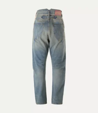 Jeans con fibbia sul retro